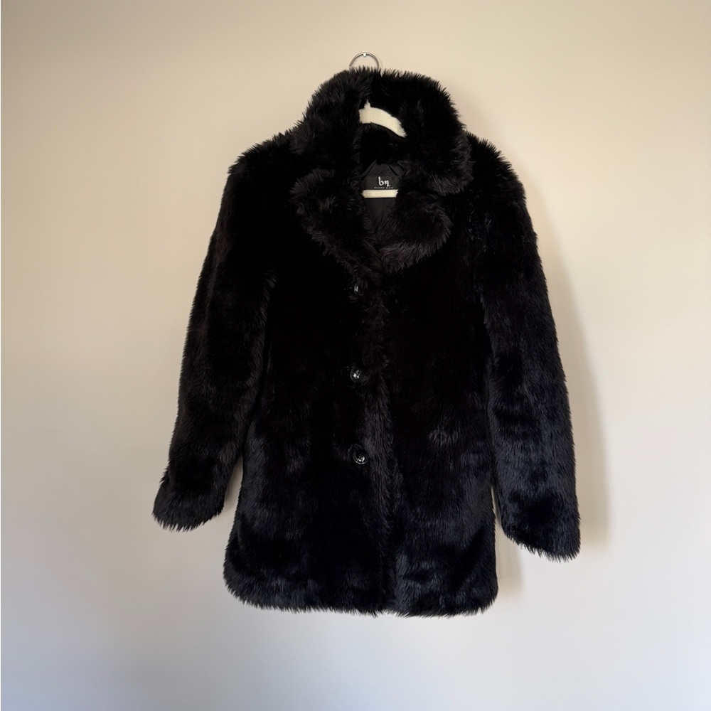 Black Faux Fur Statement Coat